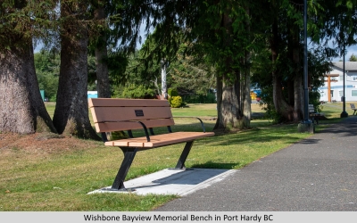 Wishbone Bayview Memorial Bench in Port Hardy BC